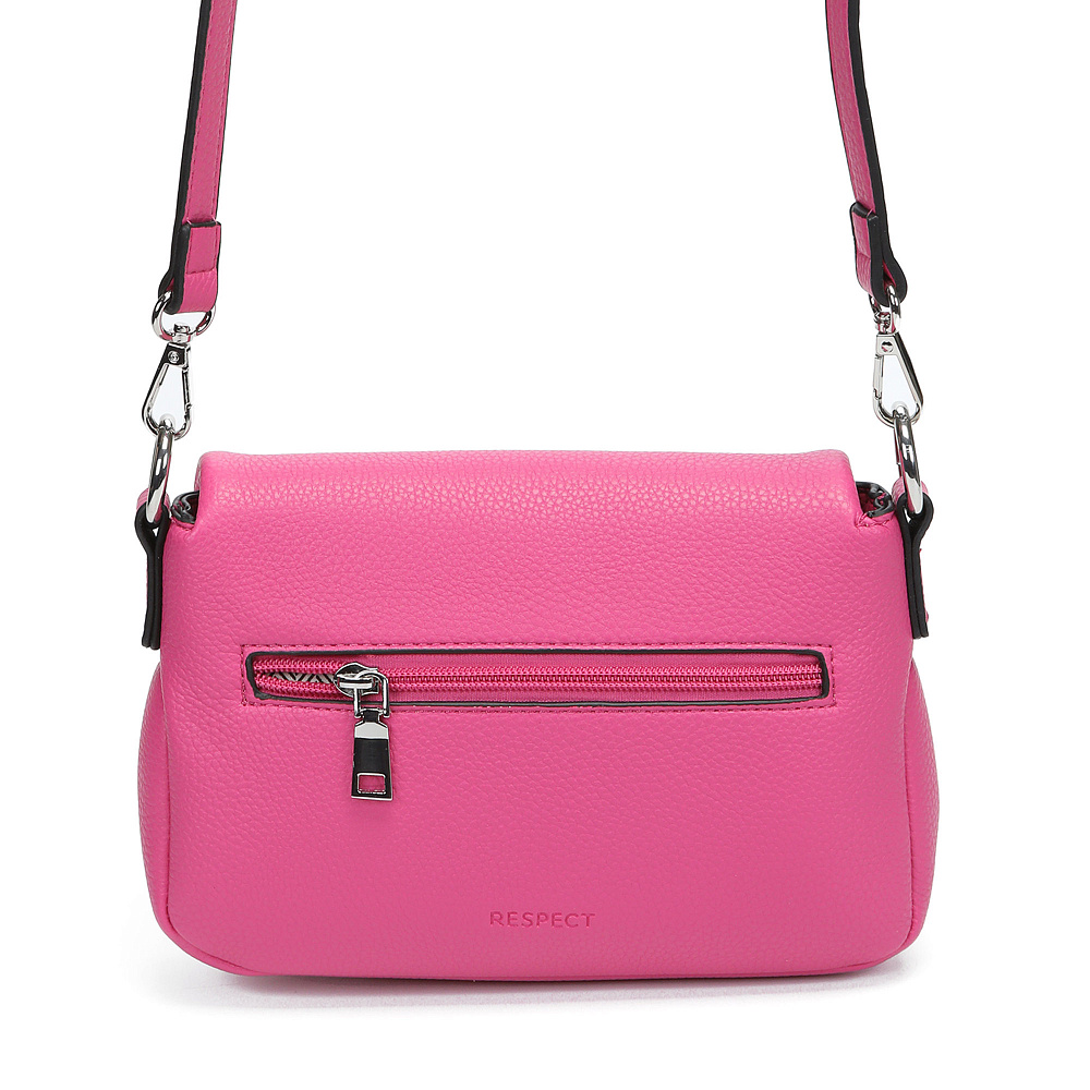 Розовая сумка-багет из экокожи Respect