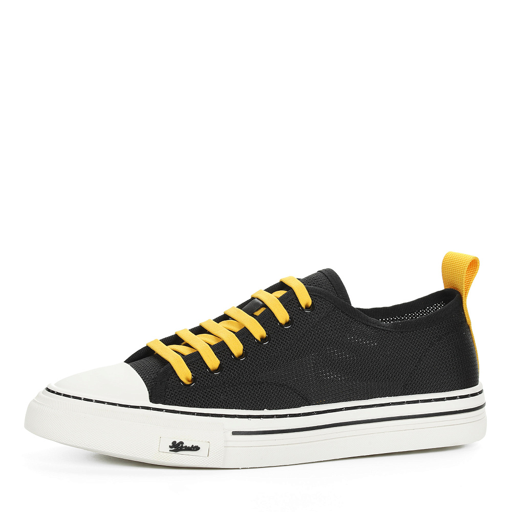 Черные кеды из текстиля с прорезиненным носком Respect