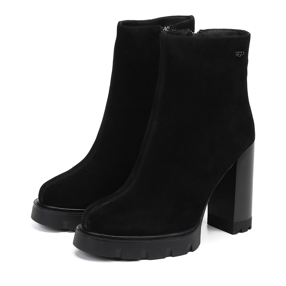 Черные зимние ботильоны из натурального велюра RESPECT PREMIUM