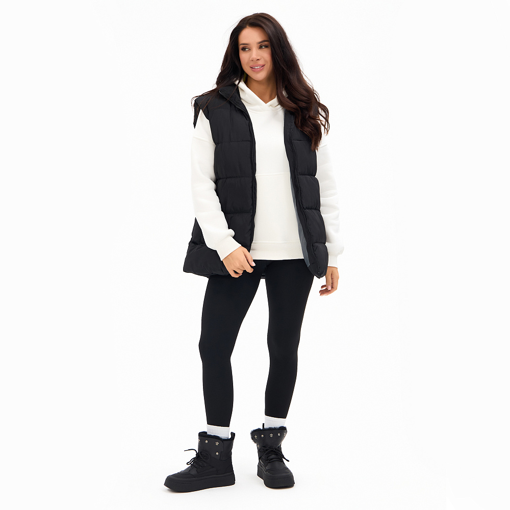 Черные дутики луноходы из гладкой кожи Respect