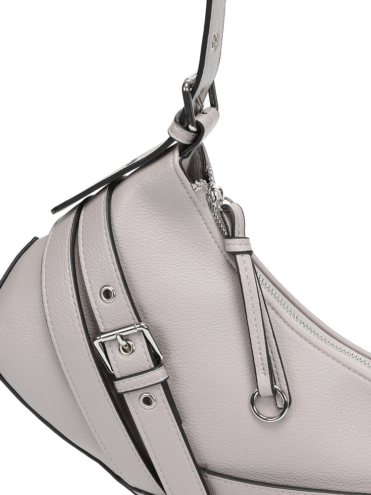 Бежевая сумка хобо из экокожи Respect