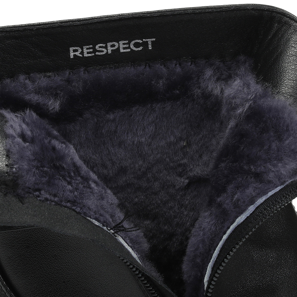 Черные зимние ботинки из кожи Respect