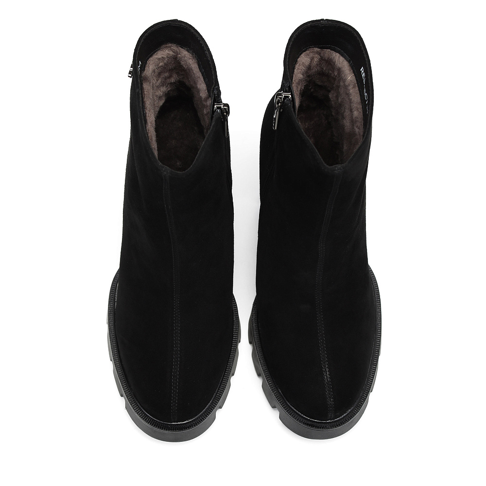 Черные зимние ботильоны из натурального велюра RESPECT PREMIUM