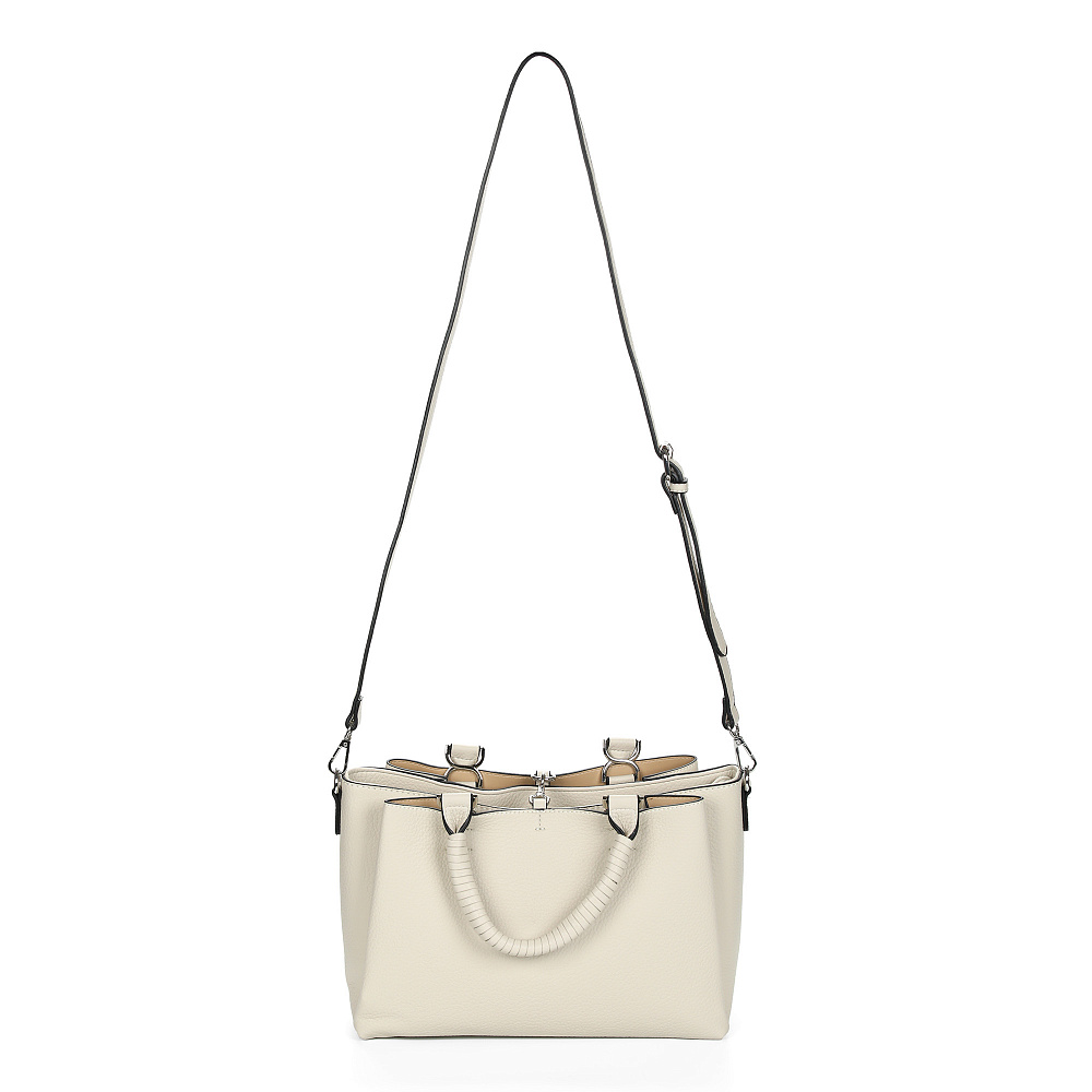 Сумка сэтчел из экокожи молочного цвета Portofiano