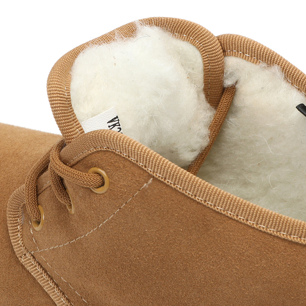 Рыжие угги из бархатистого велюра на шнурках Respect