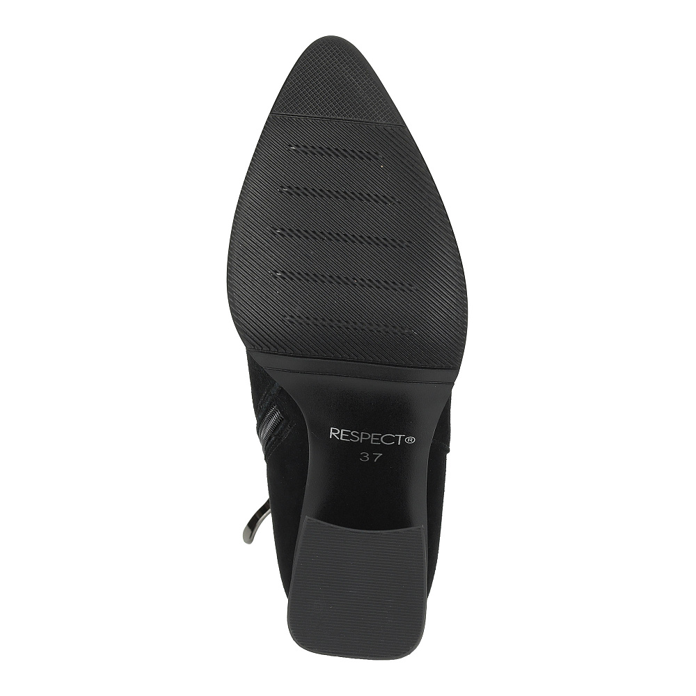 Черные зимние ботильоны из Натурального велюра Respect