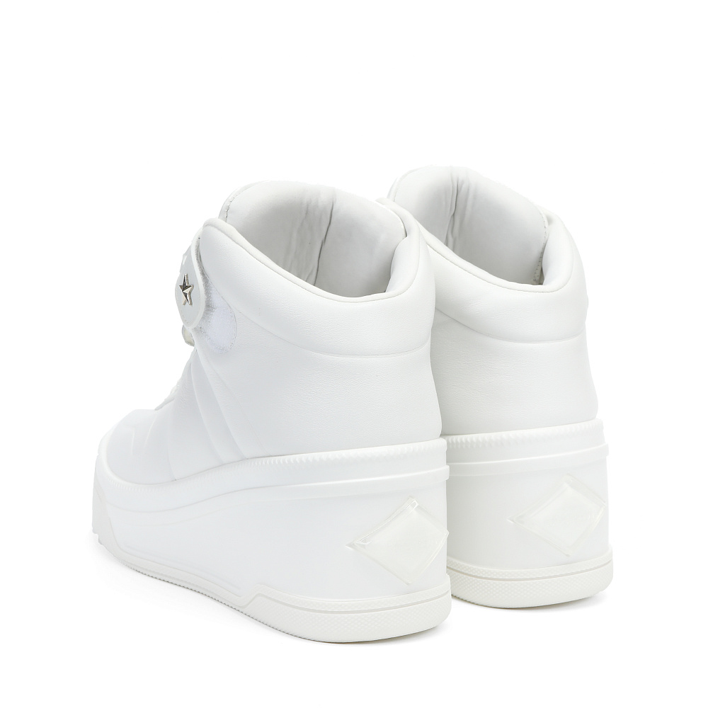 Белые высокие кеды из гладкой кожи Respect