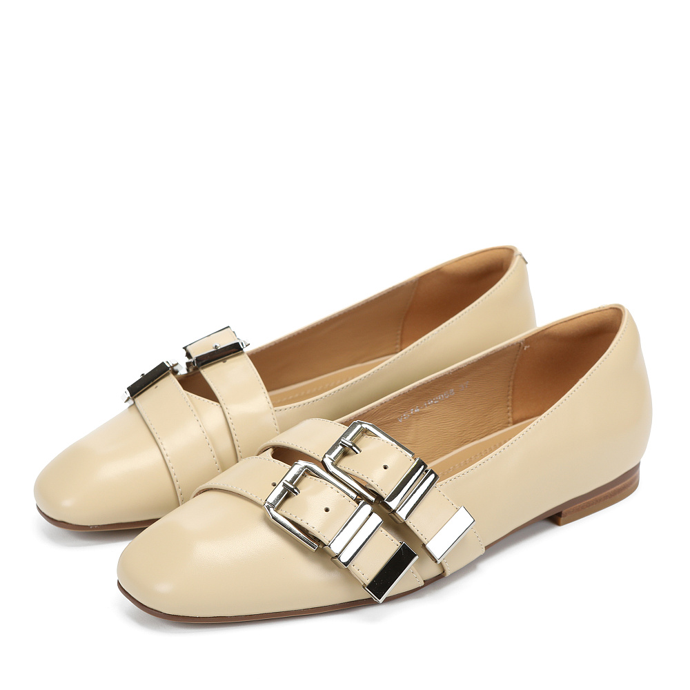 Бежевые балетки из гладкой кожи RESPECT PREMIUM