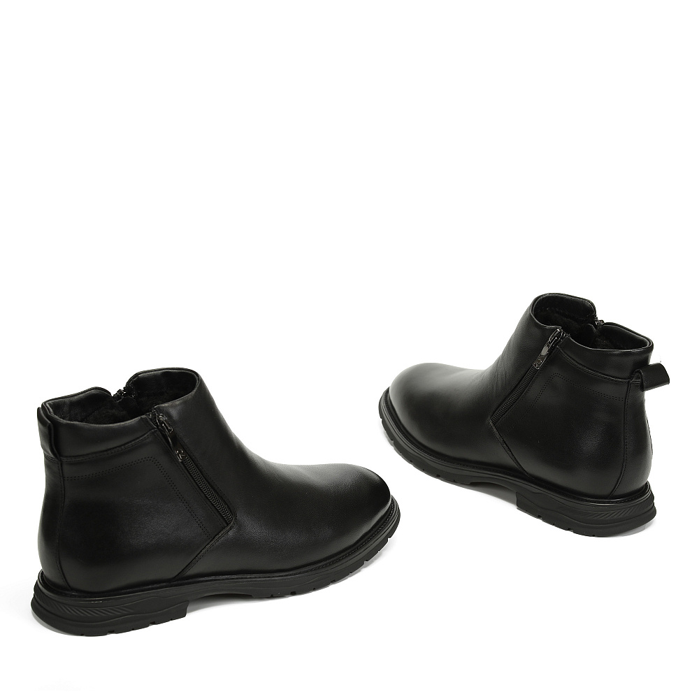 Черные зимние ботинки из гладкой кожи Respect