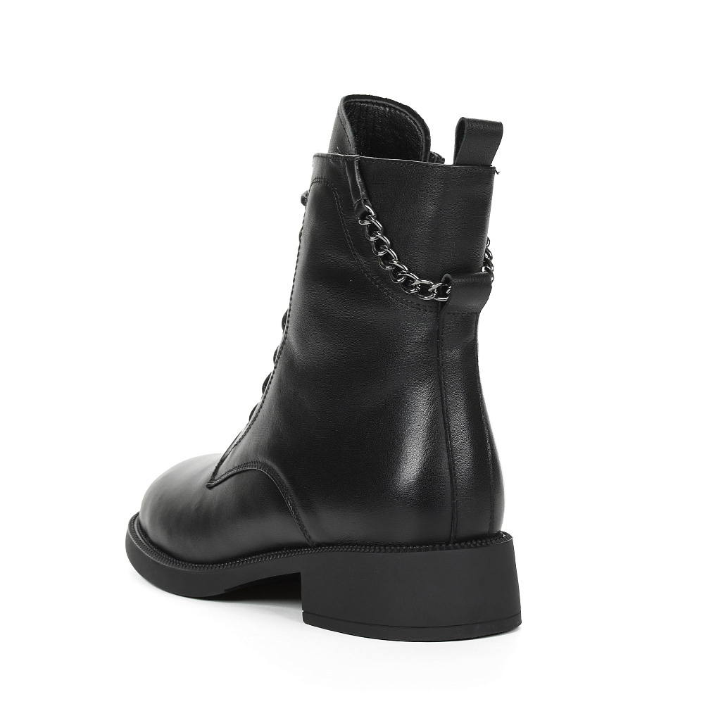 Черные зимние ботинки из гладкой кожи Respect