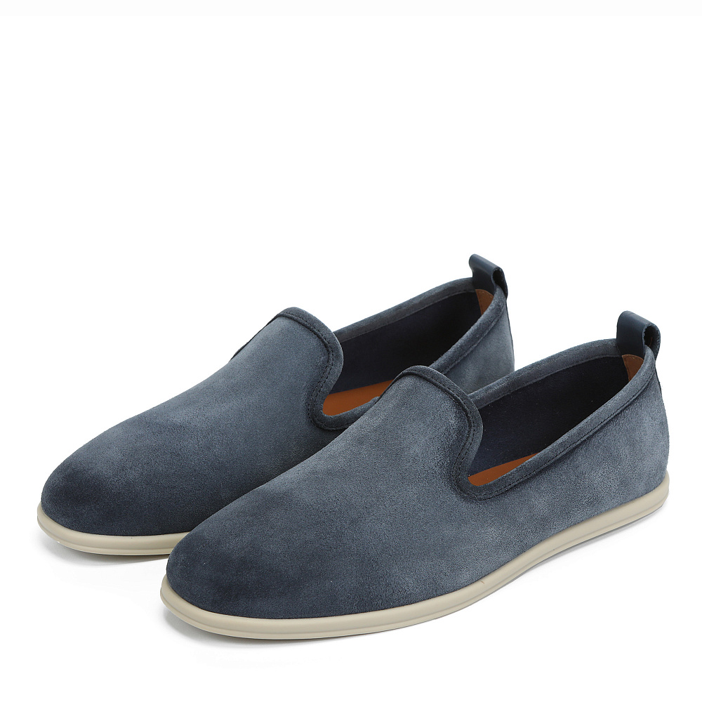 Синие слипоны из бархатистого велюра RESPECT PREMIUM