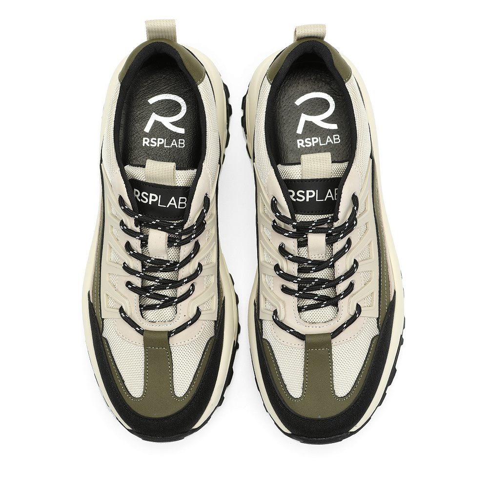 Бежевые кроссовки из текстиля и кожи RSP LAB