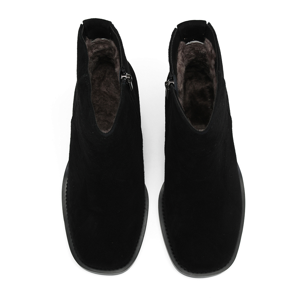 Черные зимние ботильоны из натурального велюра Respect
