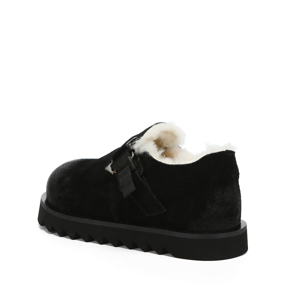 Черные утепленные полуботинки из бархатистого велюра Respect