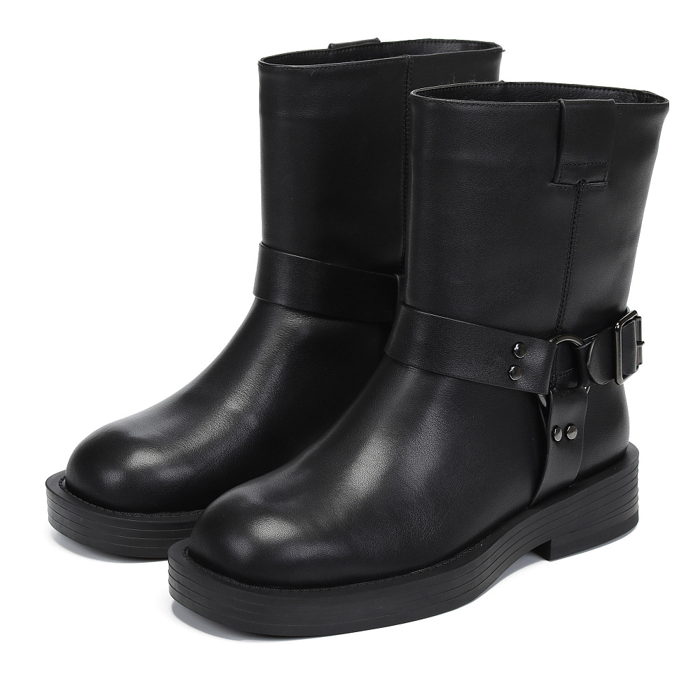 Черные полусапоги из кожи RESPECT PREMIUM