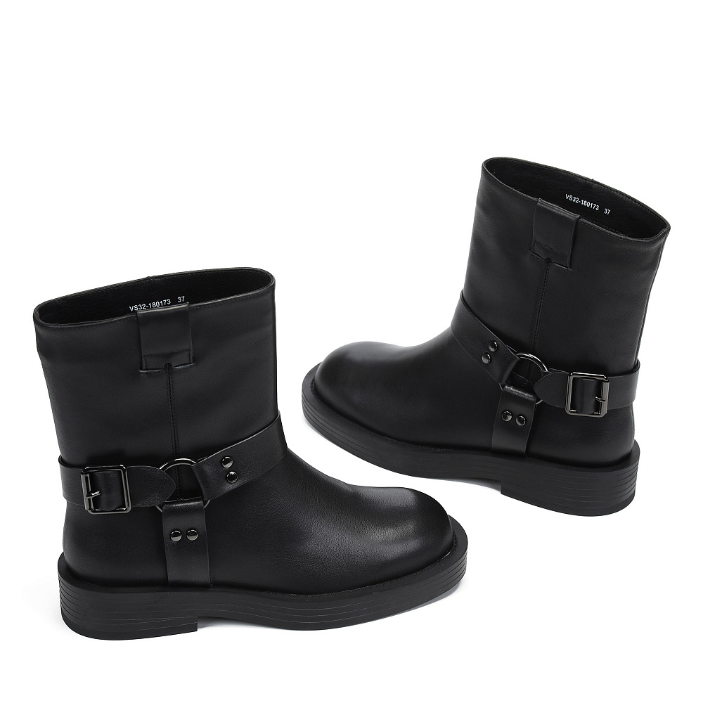 Черные полусапоги из кожи RESPECT PREMIUM