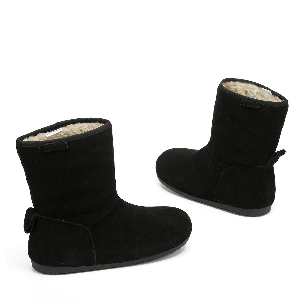 Черные зимние полусапоги из бархатистого велюра Respect