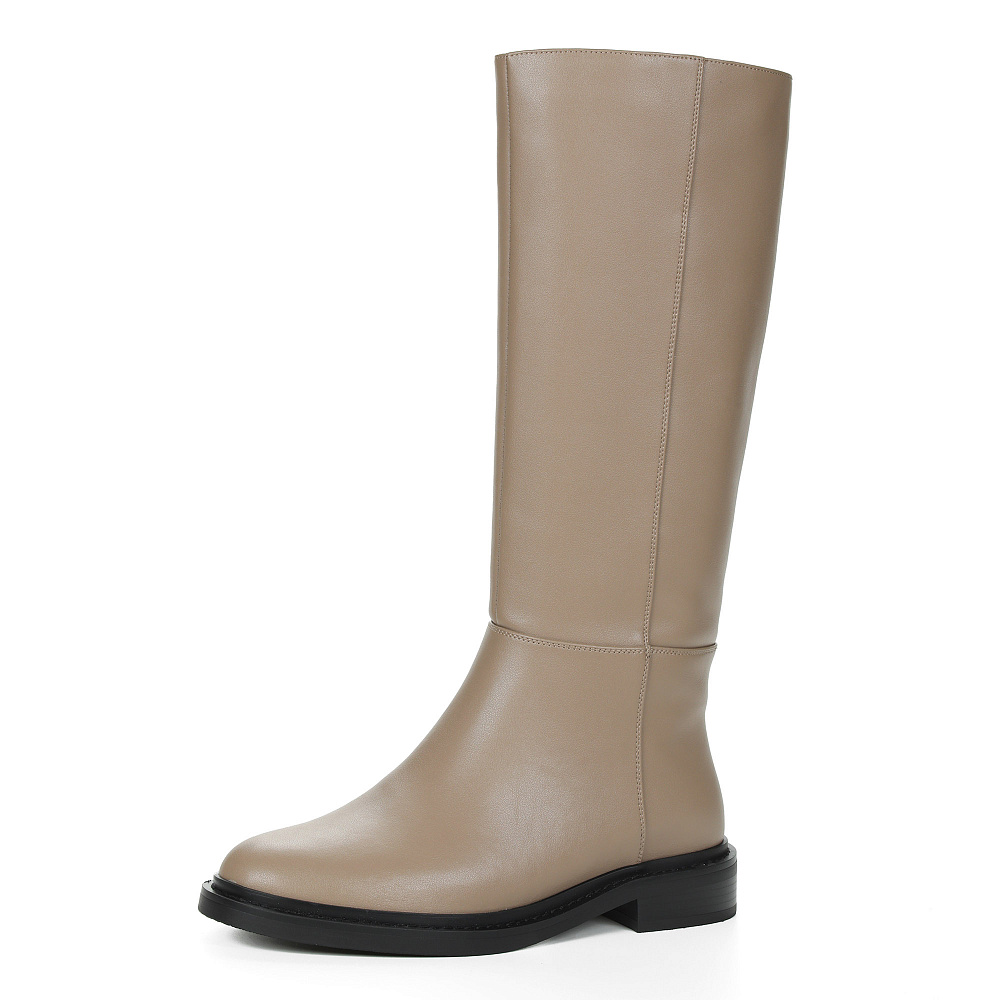 Бежевые сапоги из кожи на подкладке из текстиля Respect