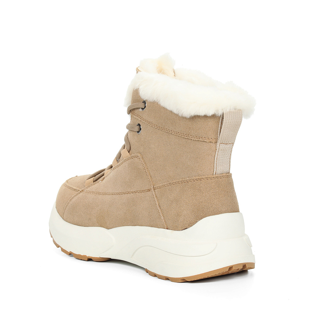 Бежевые утепленные ботинки из гидрофобного велюра Respect