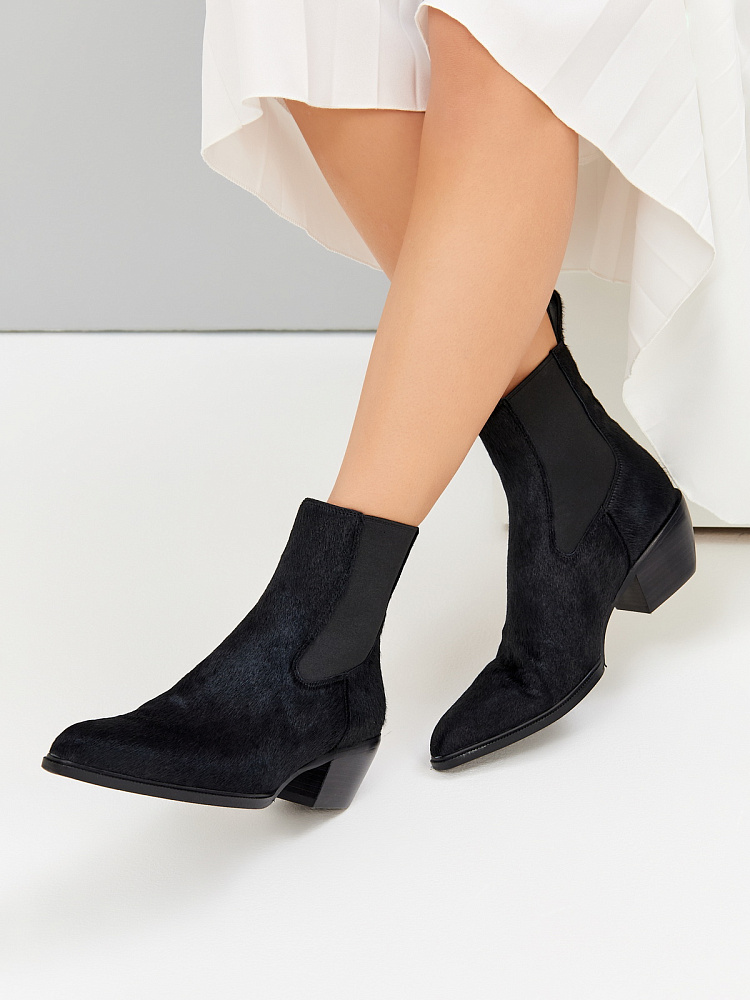 Черные ботильоны челси из кожи RESPECT PREMIUM