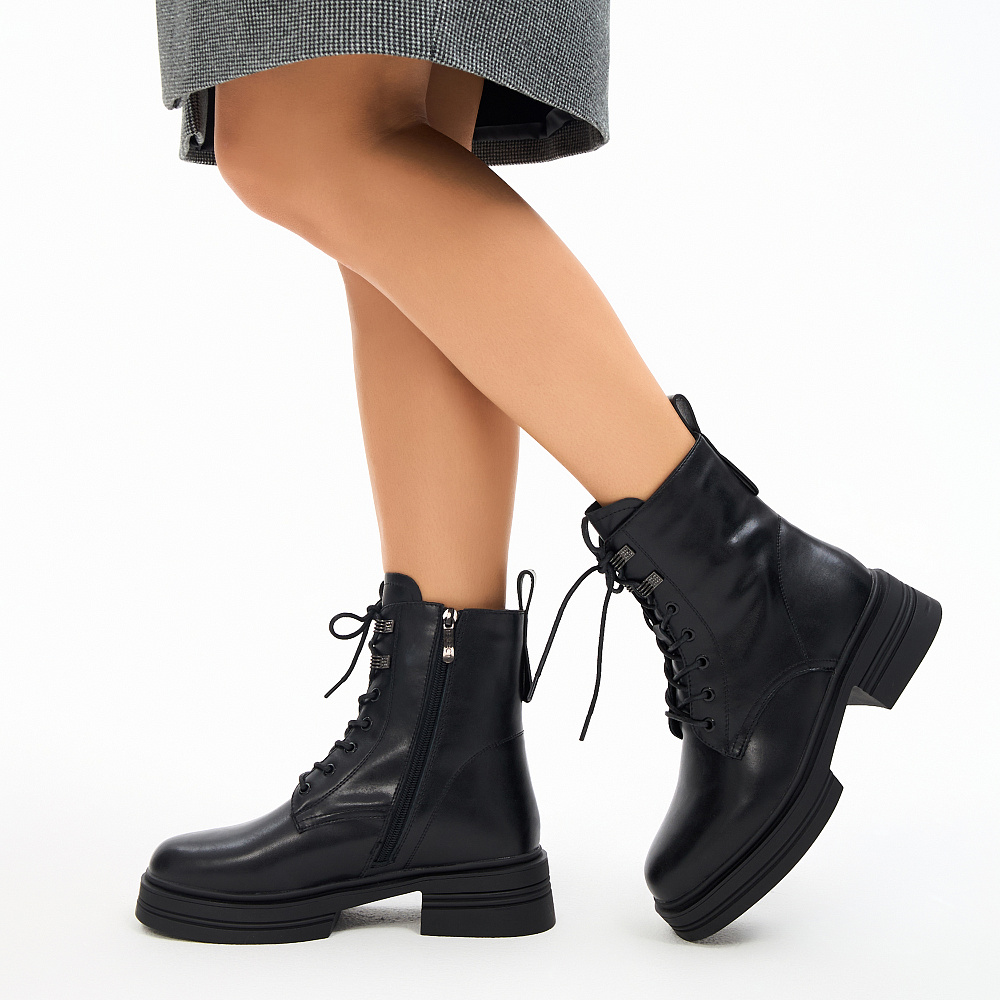 Черные зимние ботинки из кожи Respect