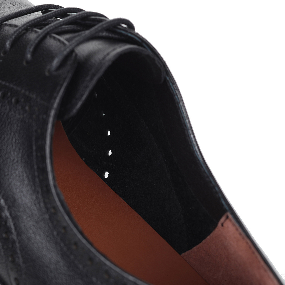 Черные полуботинки из кожи с брогированными элементами RESPECT PREMIUM