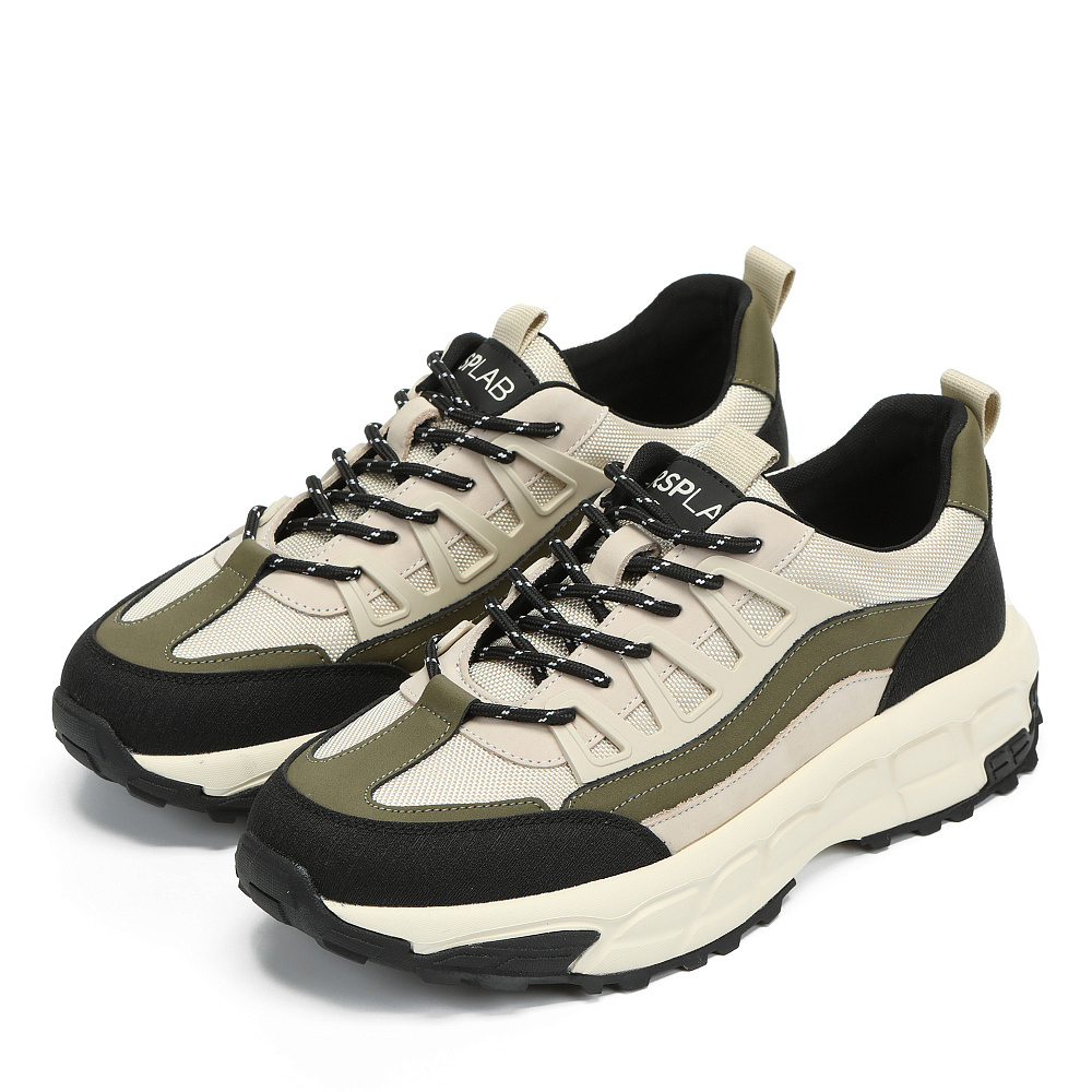 Бежевые кроссовки из текстиля и кожи RSP LAB