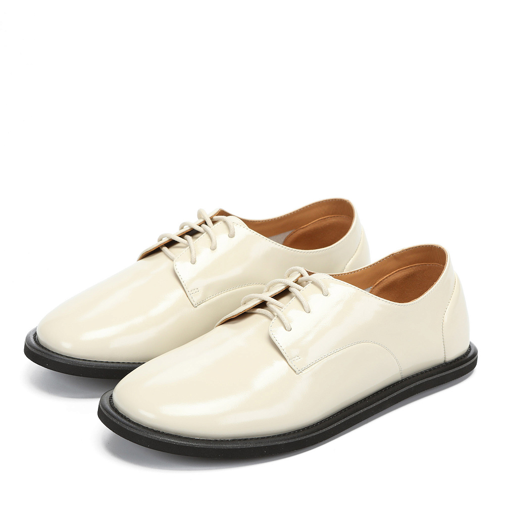 Полуботинки дерби из кожи рисового цвета RESPECT PREMIUM