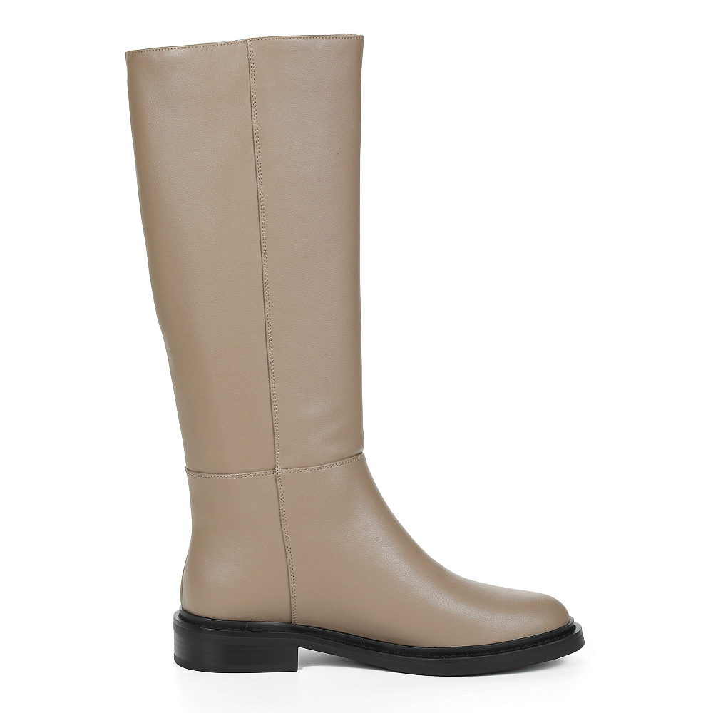 Бежевые сапоги из кожи на подкладке из текстиля Respect