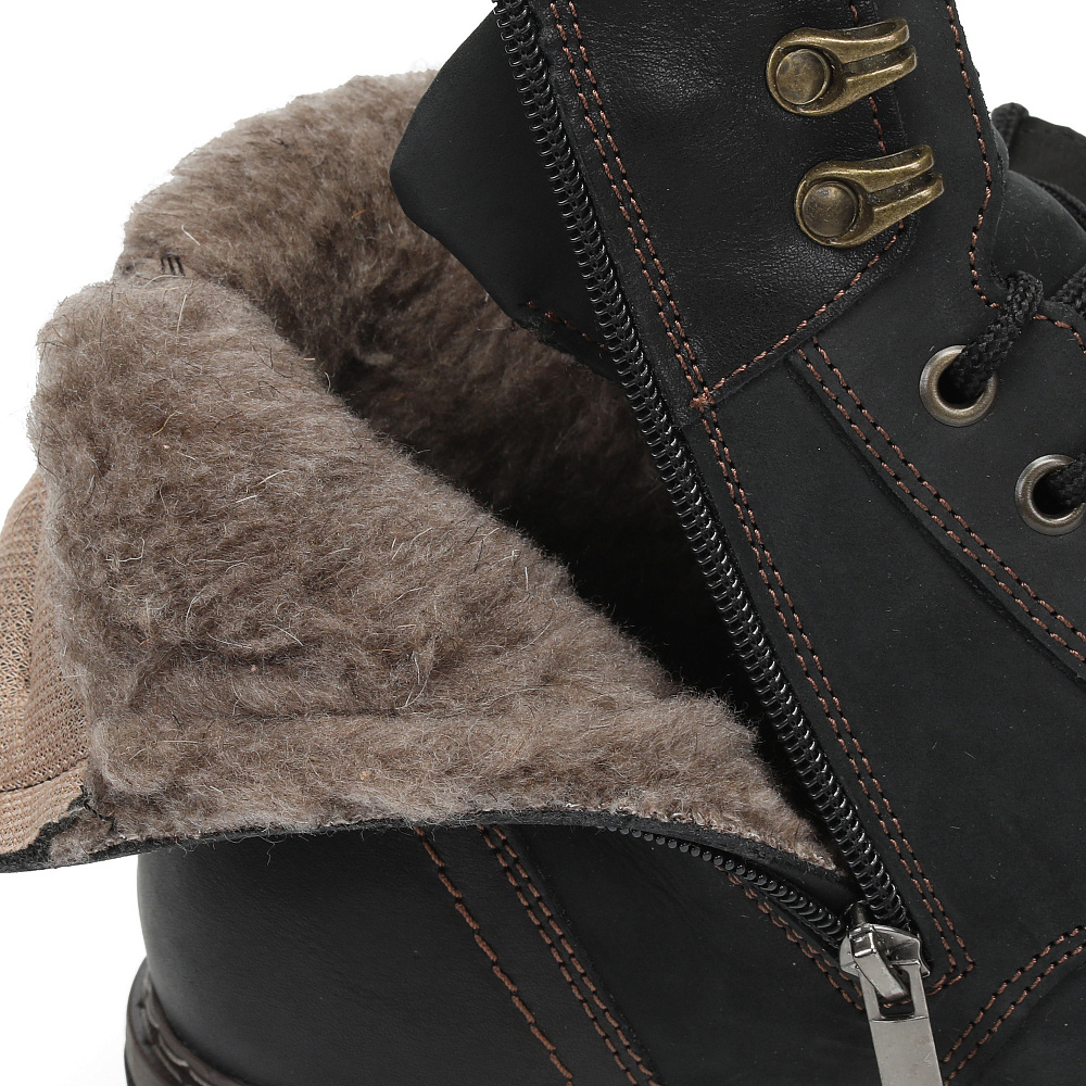 Черные зимние ботинки из кожи Respect