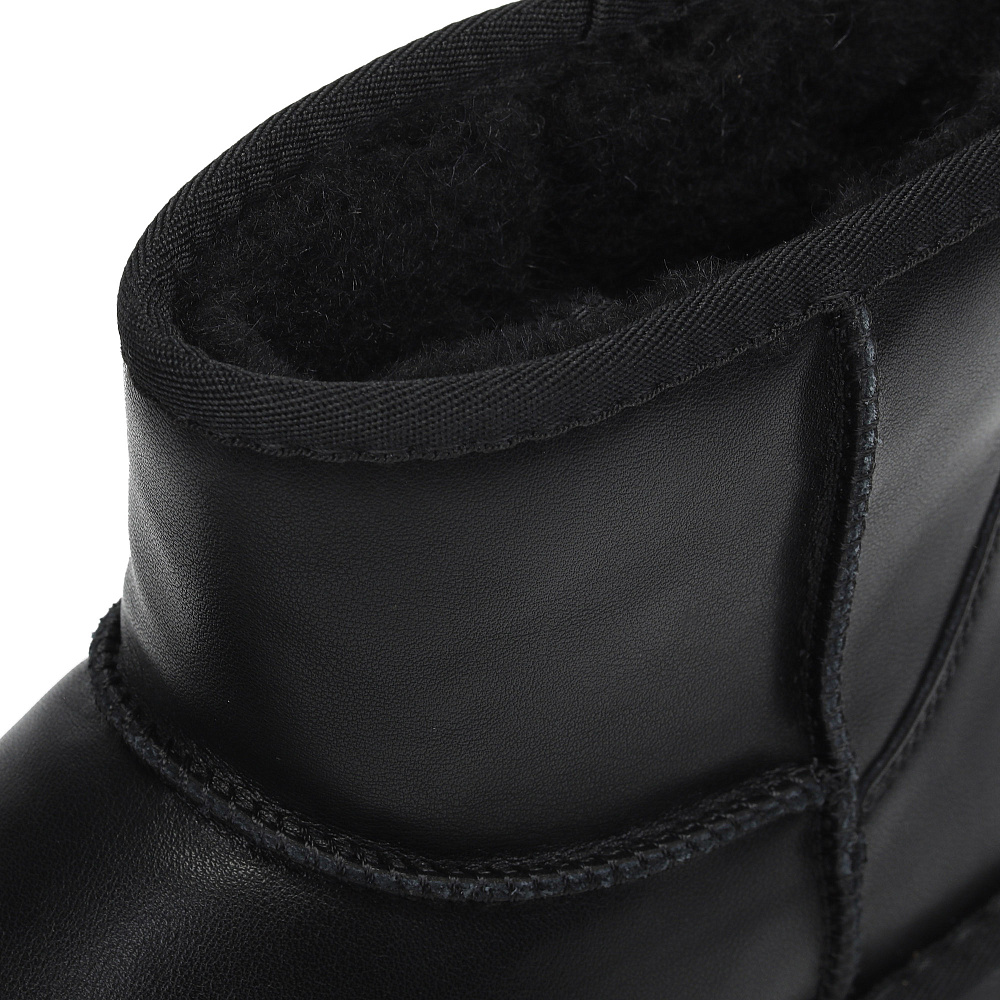 Черные угги из кожи Respect