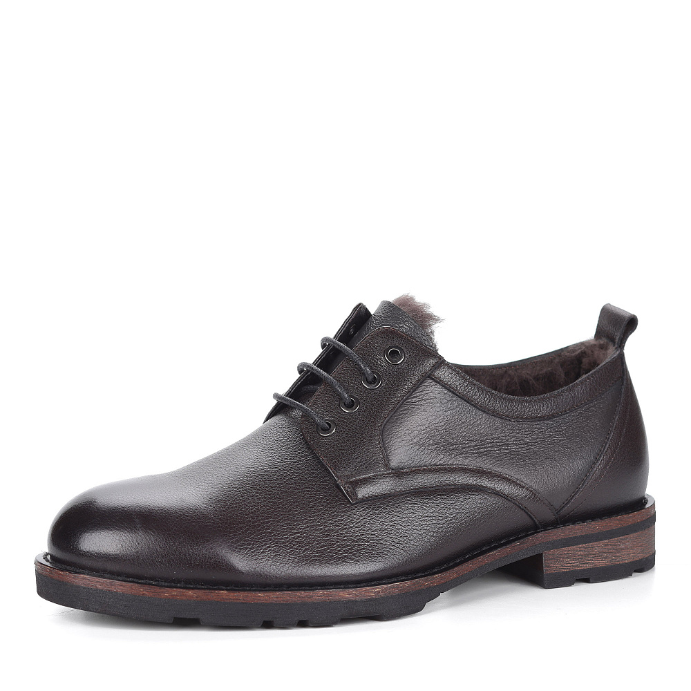 Коричневые полуботинки из кожи на шнуровке Respect