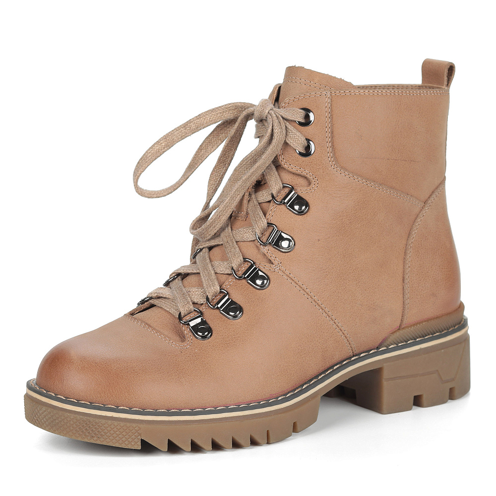 Бежевые ботинки из кожи на шерсти Respect