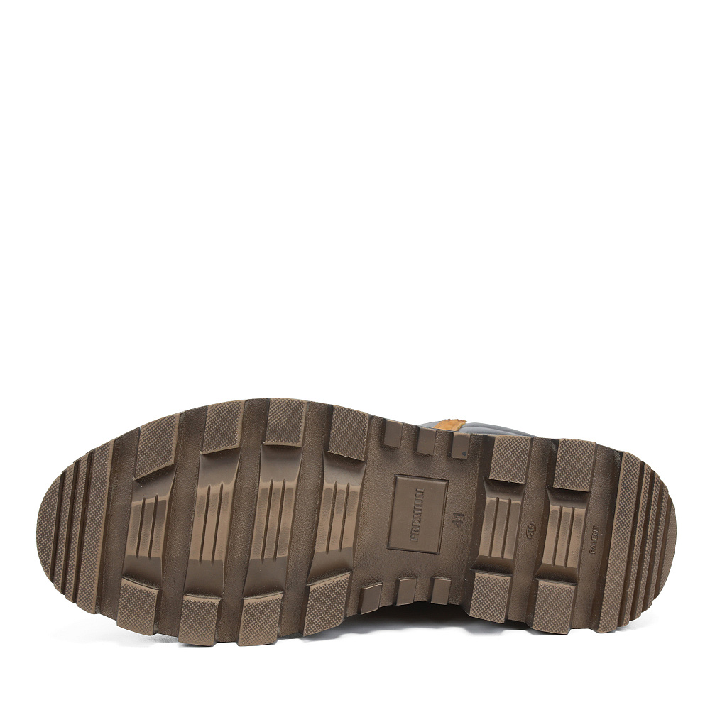 Бежевые зимние ботинки из кожи на тракторной подошве Respect