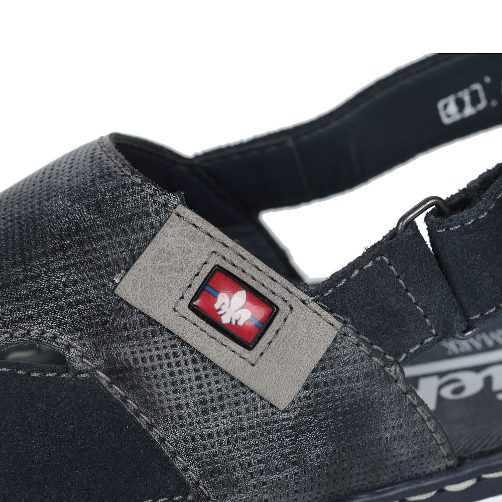 Синие сандалии из комбинированных материалов Rieker