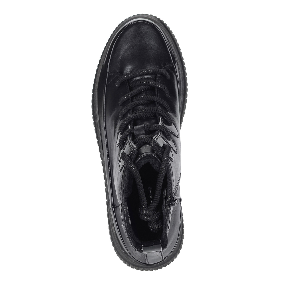 Черные кеды из кожи на подкладке из текстиля Jana