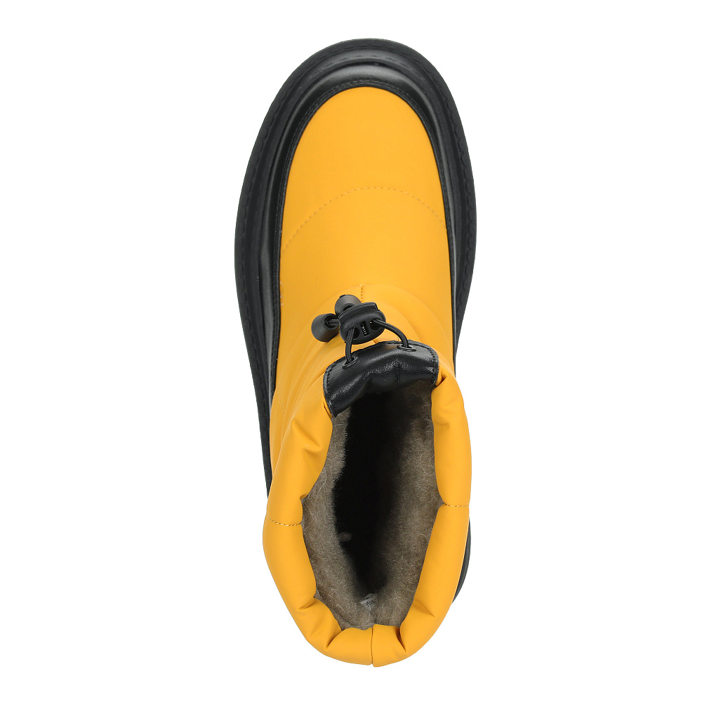 Желтые дутики из кожи и текстиля Respect