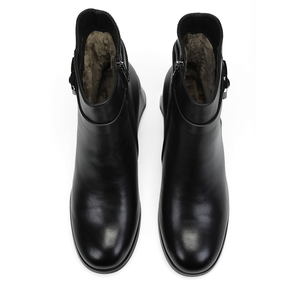 Черные зимние ботильоны из кожи RESPECT PREMIUM