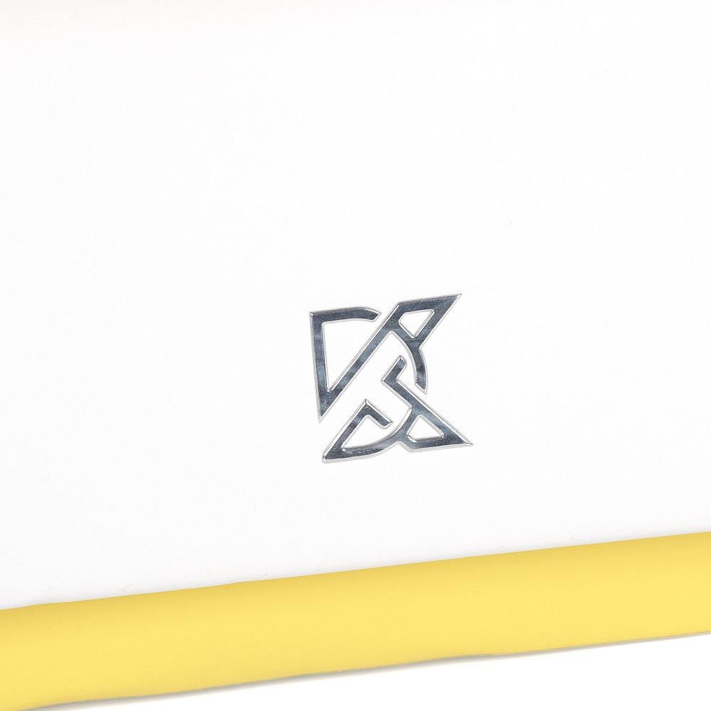 Бело-желтая сумка из экокожи с дополнительной ручкой KEDDO