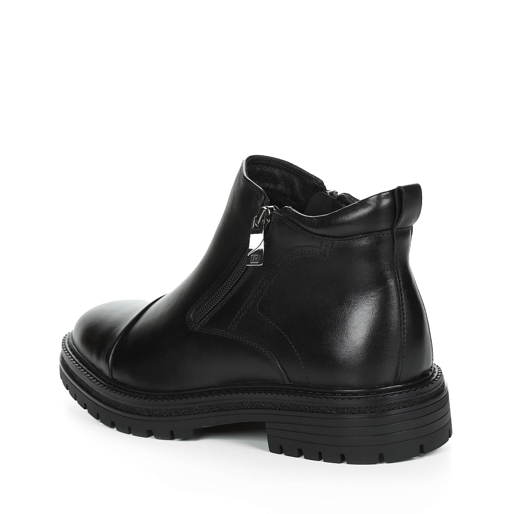 Черные утепленные ботинки из кожи без шнурков Respect