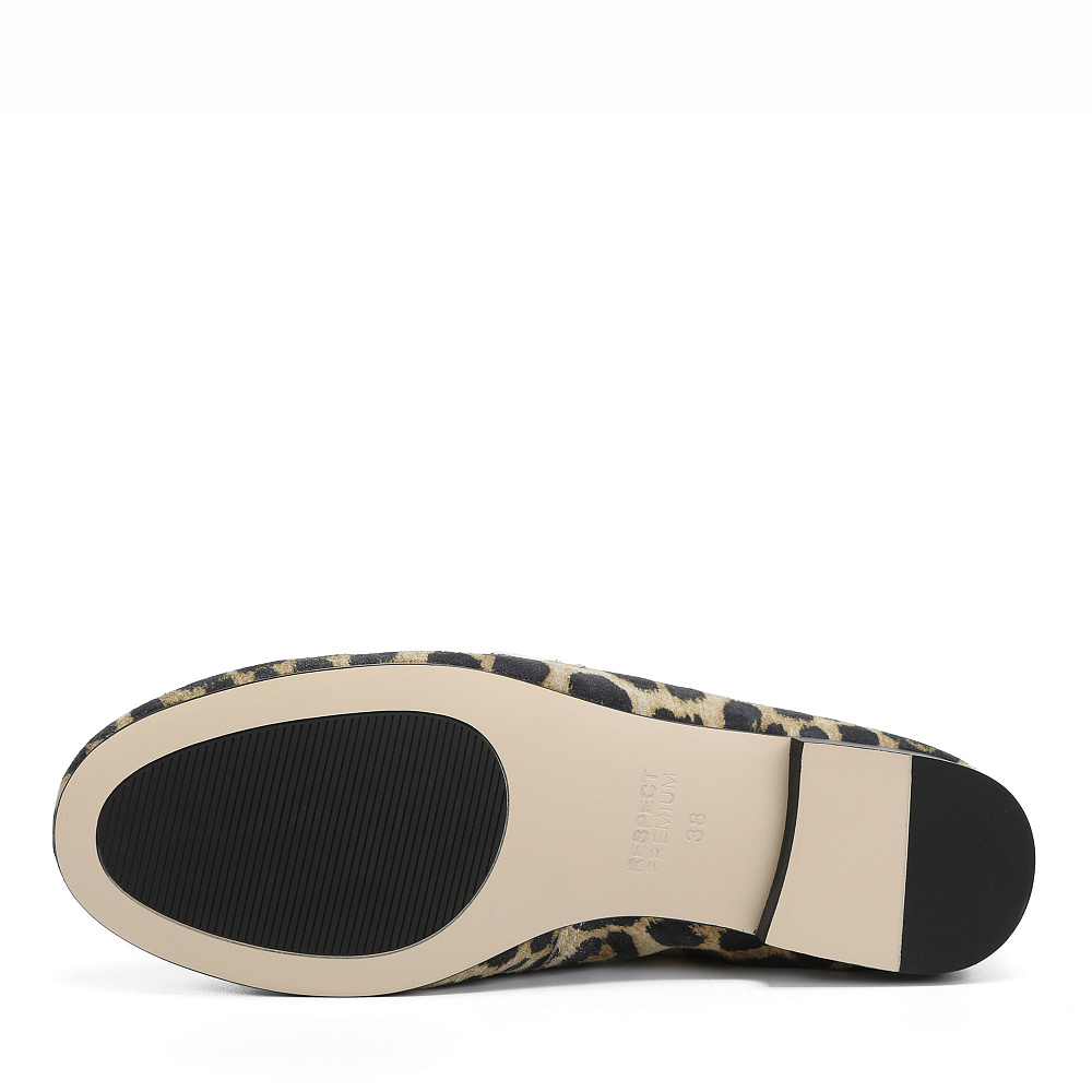 Лоферы из натурального велюра с принтом леопард RESPECT PREMIUM