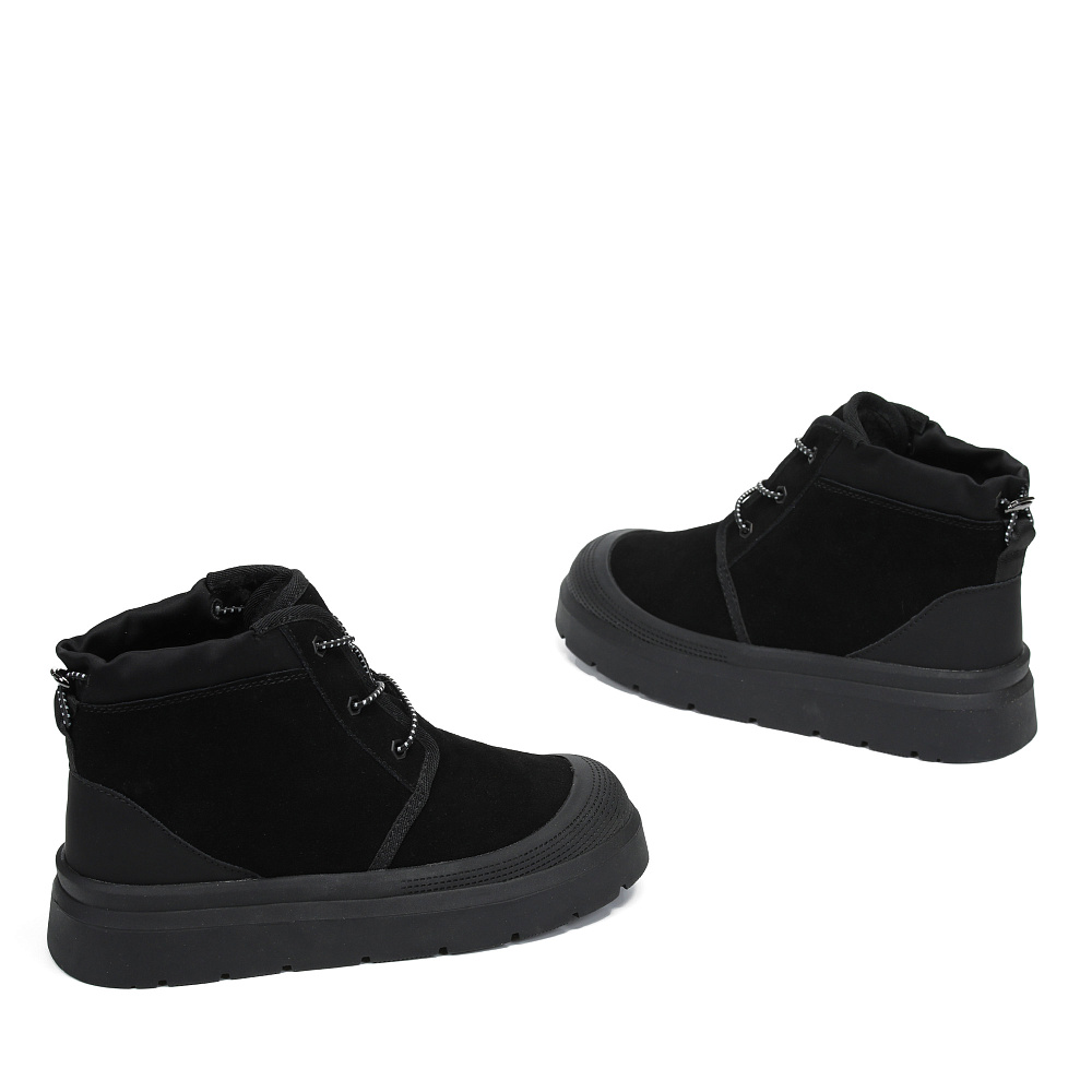 Черные угги из бархатистого велюра на шнурках Respect