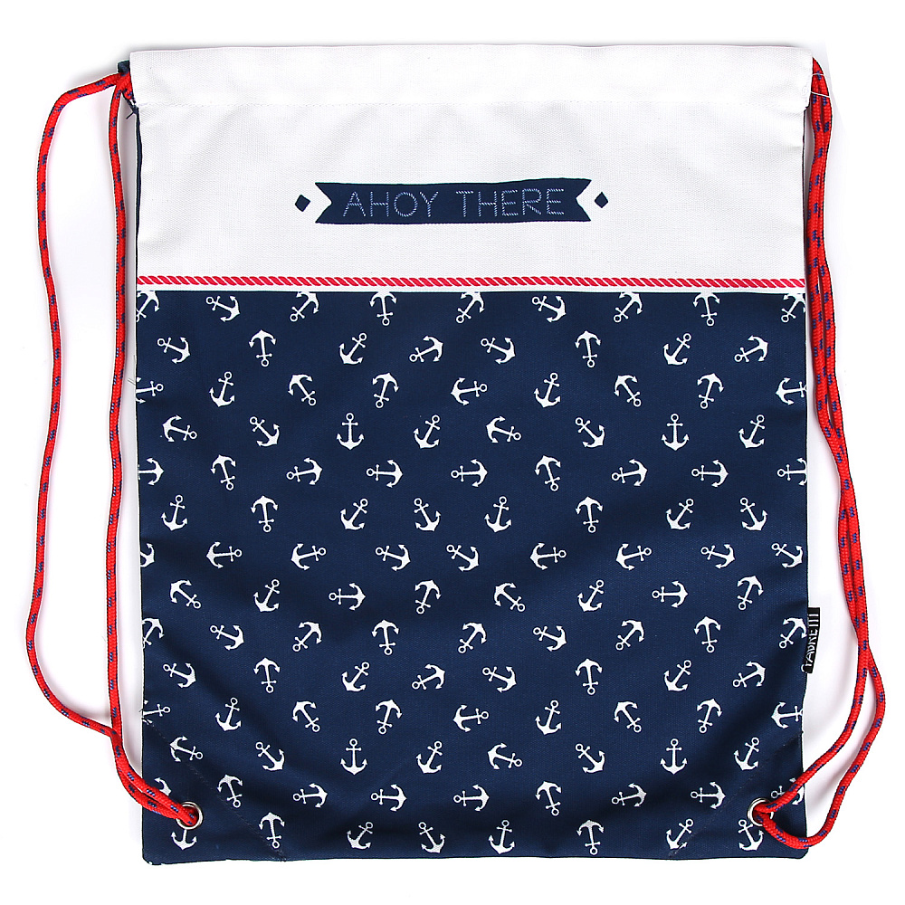 Синяя пляжная сумка-мешок из принтованного полиэстера Fabretti