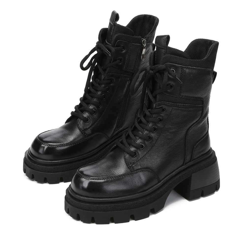 Черные зимние ботинки из композиционной кожи Respect