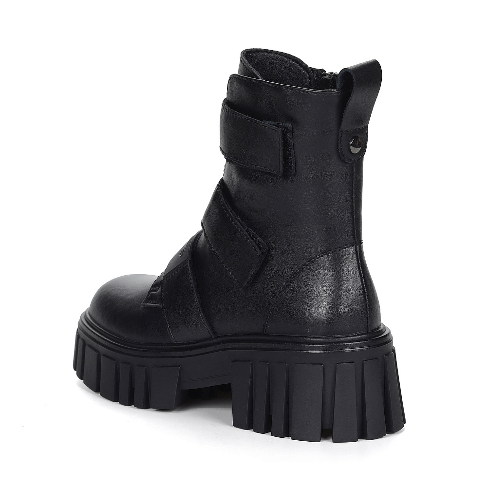 Черные ботинки милитари из кожи на текстильной подкладке Respect