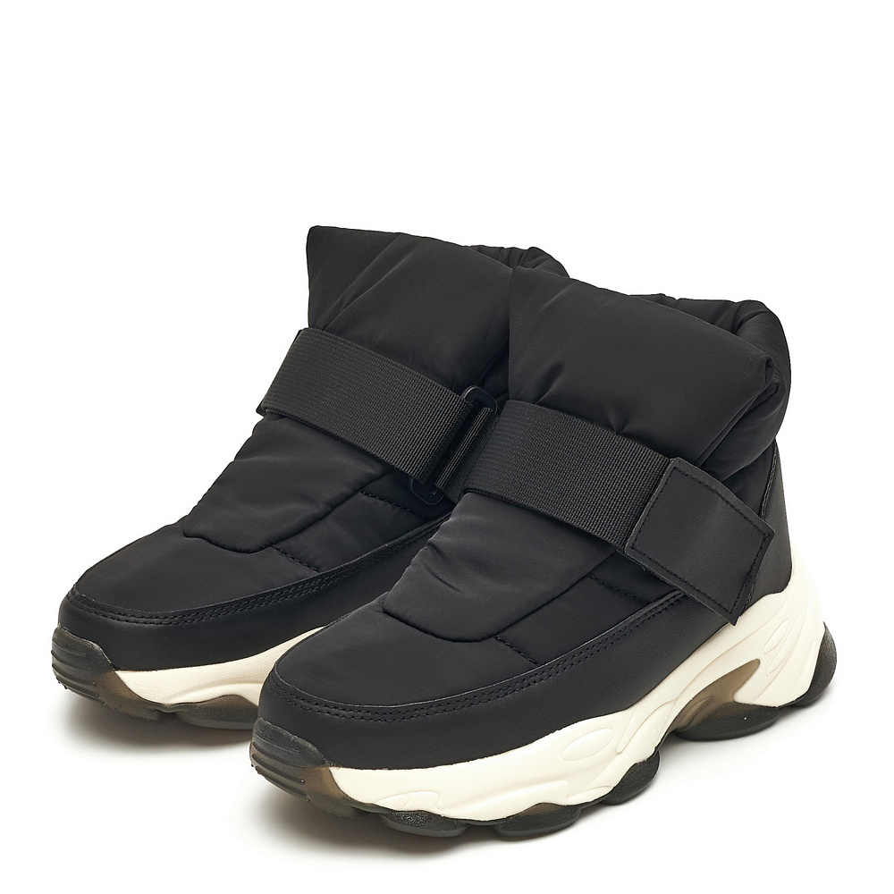 Черные дутики из экокожи и текстиля Respect