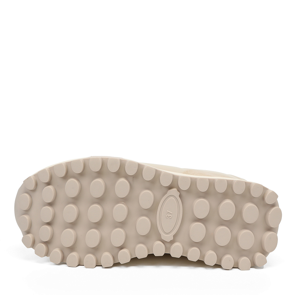 Бежевые дутики из текстиля и бархатистого велюра Respect