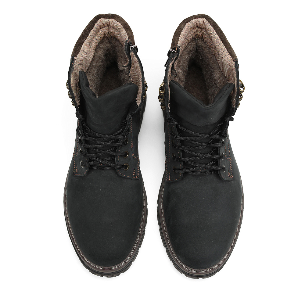 Черные зимние ботинки из кожи Respect