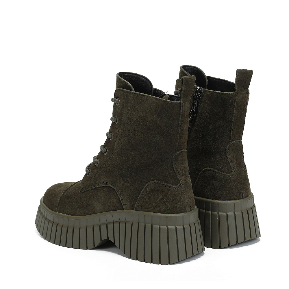 Зимние ботинки из бархатистого велюра цвета хаки Respect