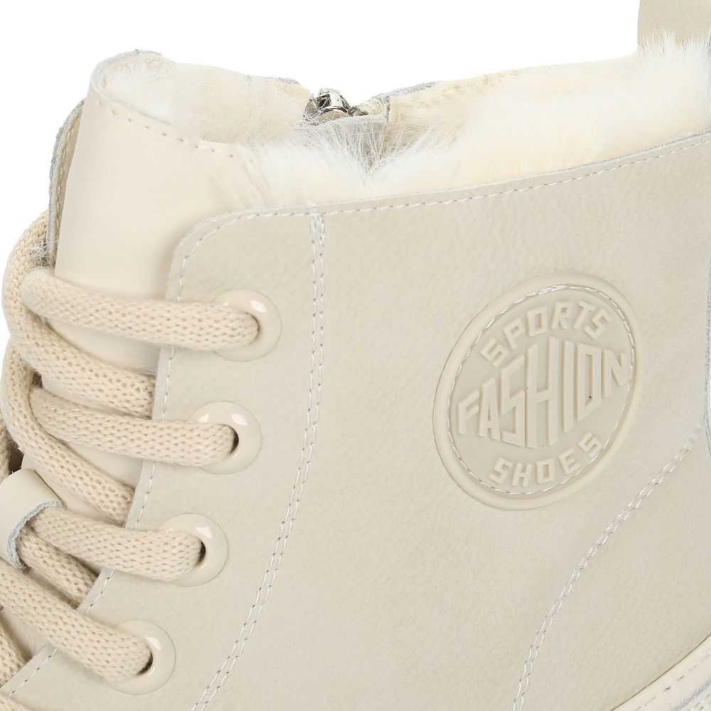 Бежевые утепленные кеды из кожи RSP LAB